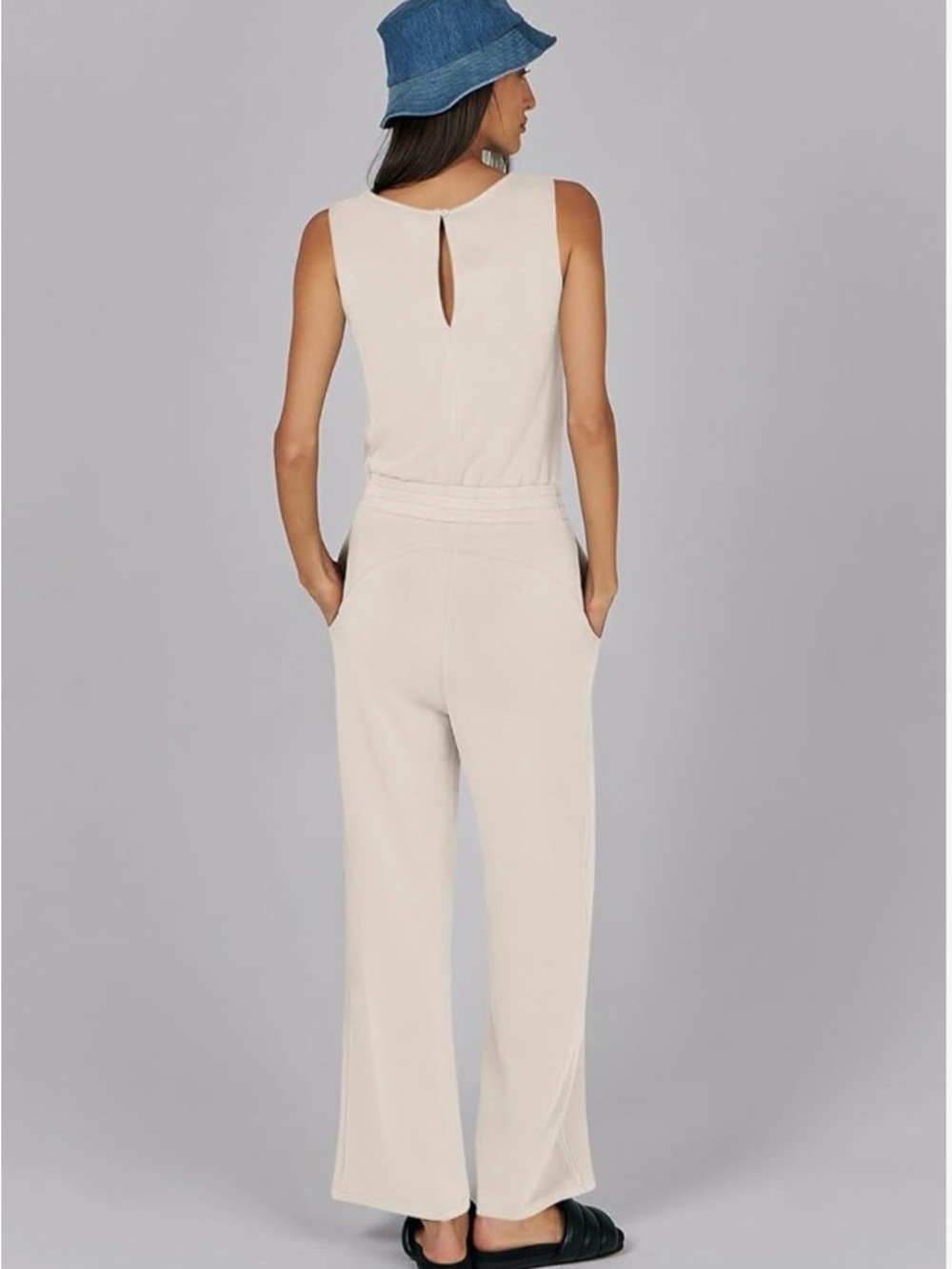 Caracilia Sleeveless Wide-Leg Jumpsuit in Light Beige XXL NWT - Picture 4 of 13